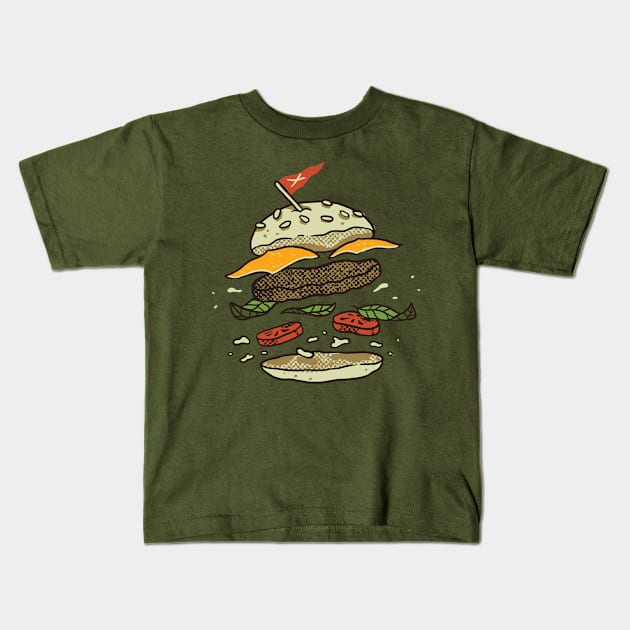 Explosion Burger Kids T-Shirt by faminto